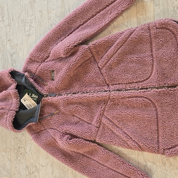 NWT L.L. Bean Sherpa Mountain Pile Fleece Coat Jacket Size Small Petite SP - Picture 5 of 12